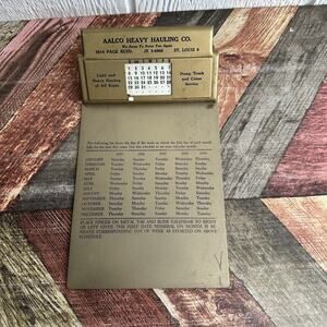 1955 AALCO HEAVY HAULING CO ADVERTISING METAL CLIPBOARD ST LOUIS Missouri